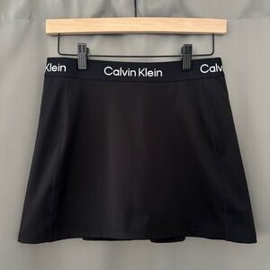 Calvin Klein Black Circle Skirt with Logo Waistband
